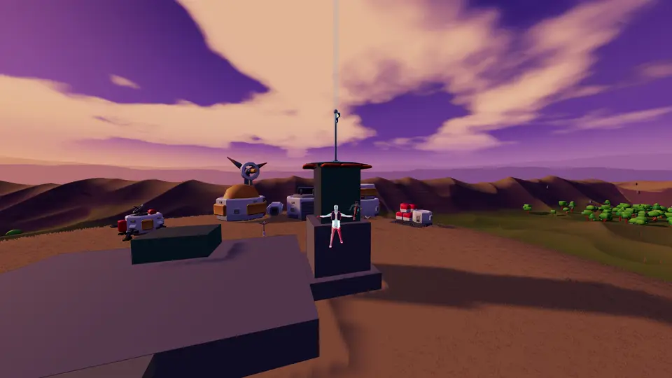 A player taking the flag off its stand at the enemy base